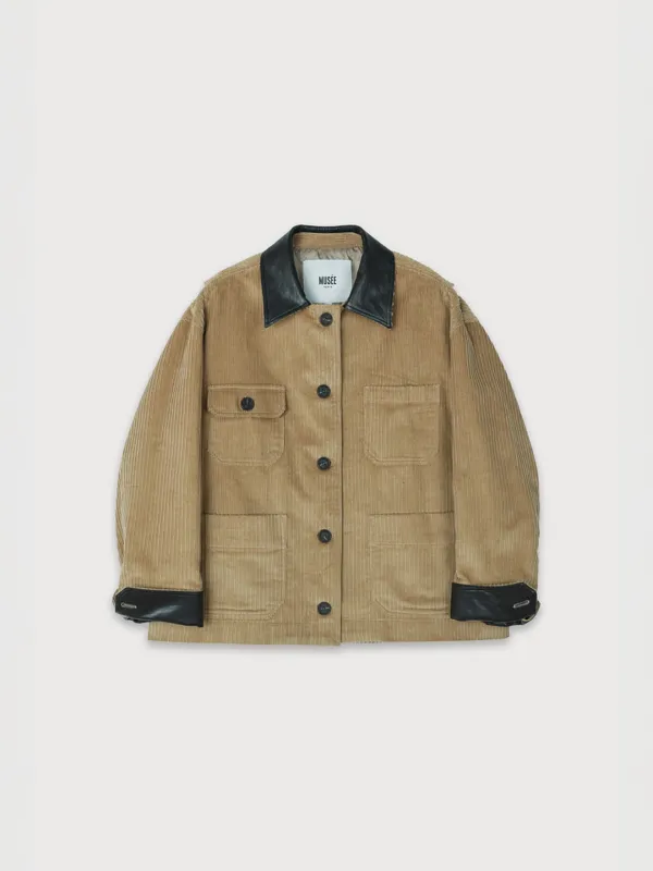 LA FETE Oversized coturoy work jacket_Velvet Camel
