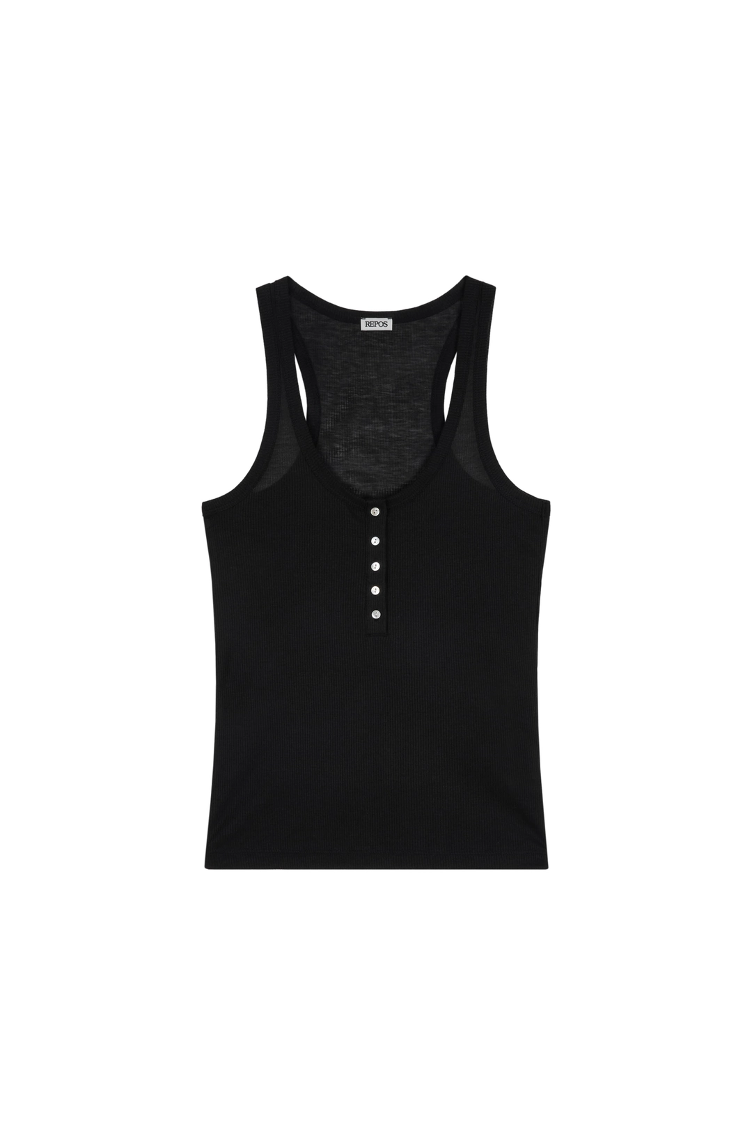 리포스 HENLEY RIBBED TANK TOP (BLACK) 상품 이미지 1