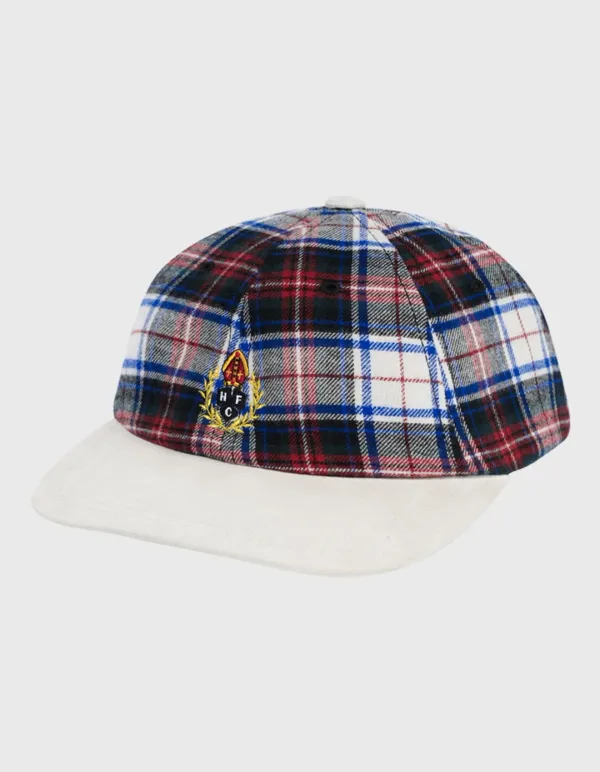 CREST FLANNEL CHECKED 6 PANEL CAP / White-Ivory