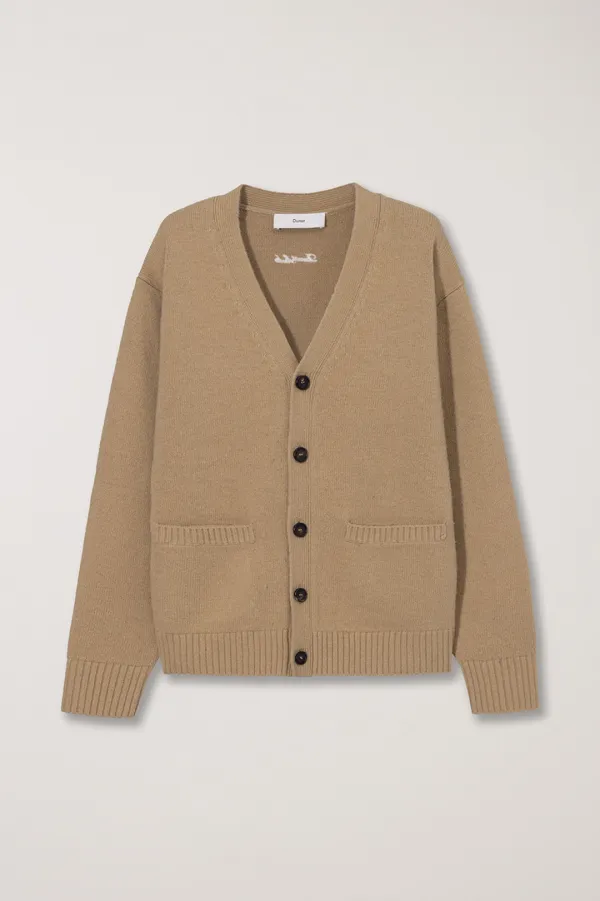 UNISEX BOYFRIEND KNIT CARDIGAN CAMEL_UDSW5C103CM