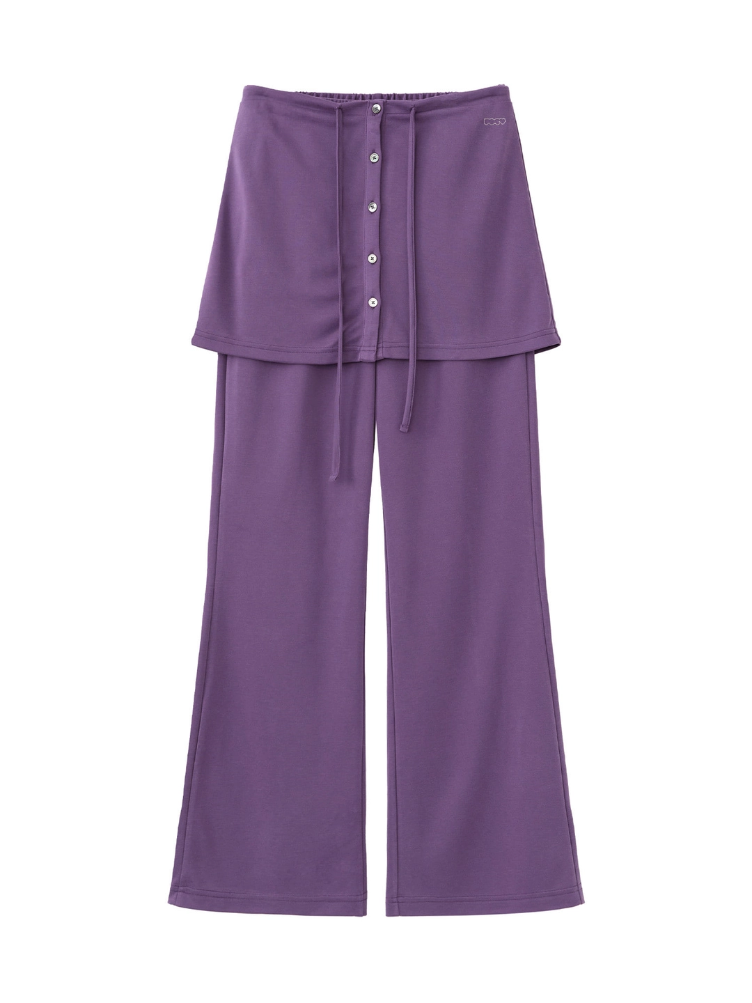 포에브 Relaxed-Fit Layered Skirt Pants - Purple 상품 이미지 1