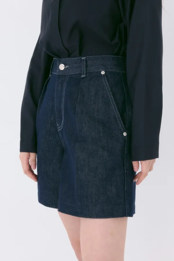 DENIM HALF SLACKS (2size)