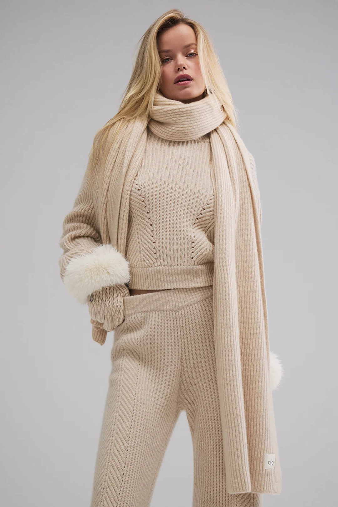 알로요가 Courchevel Cashmere Scarf - Birch Heather 상품 이미지 2