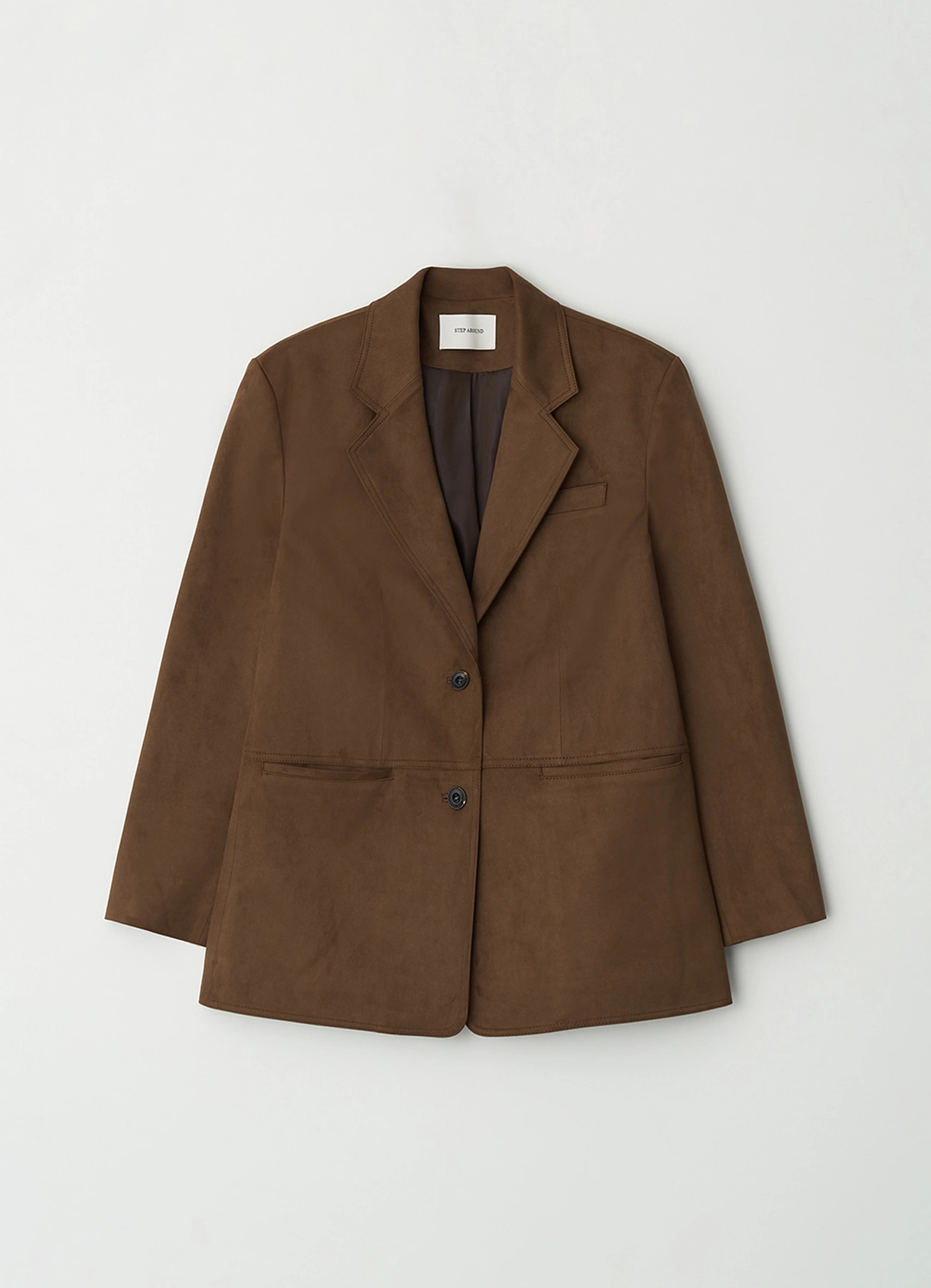 스텝어라운드 [5차] Oversized suede jacket_BROWN 상품 이미지 3