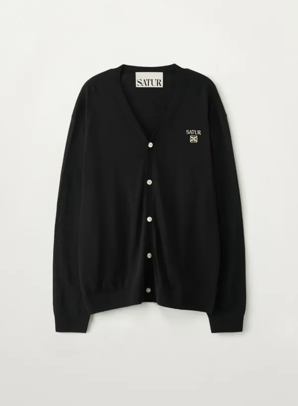 Loren Linen Blend Cardigan - Black
