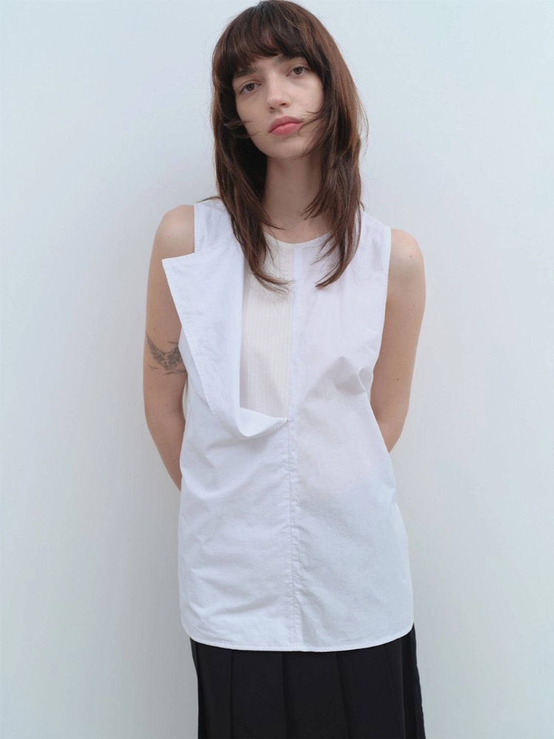 밀로 우먼 Double Layer Sleeveless Shirts [White] 상품 이미지 2