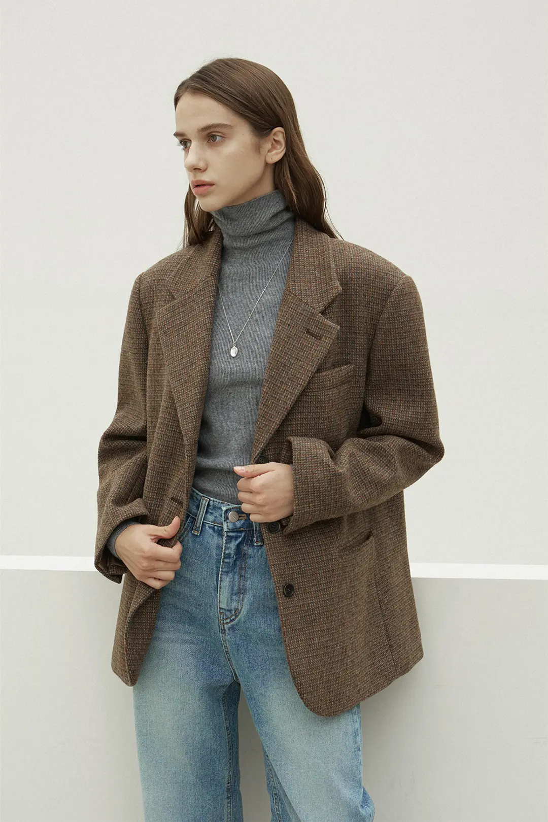 오브오브 Classic wool blazer jacket_brown 상품 이미지 3