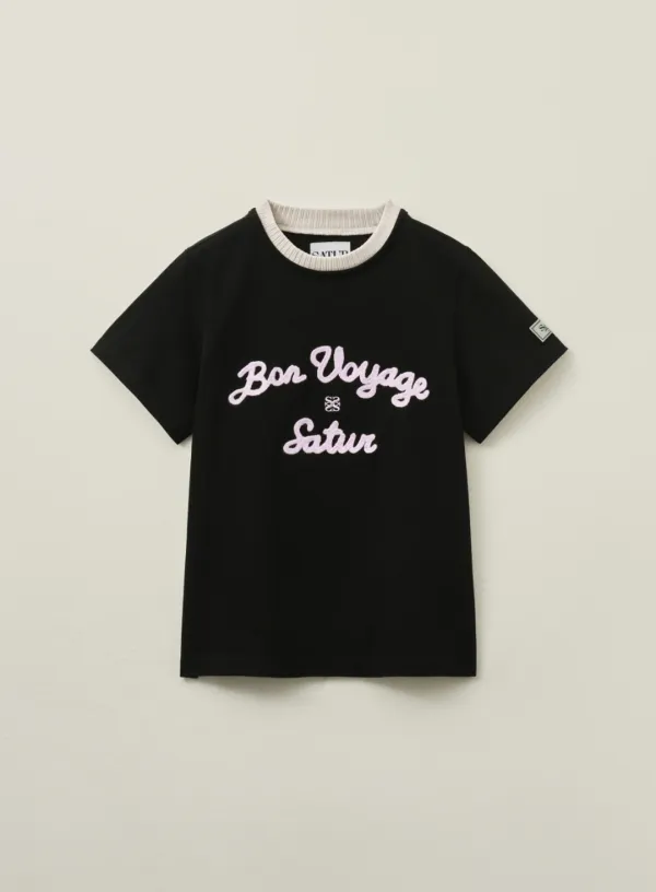 (W) Satur Logo Voyage T-Shirt - Art Pink