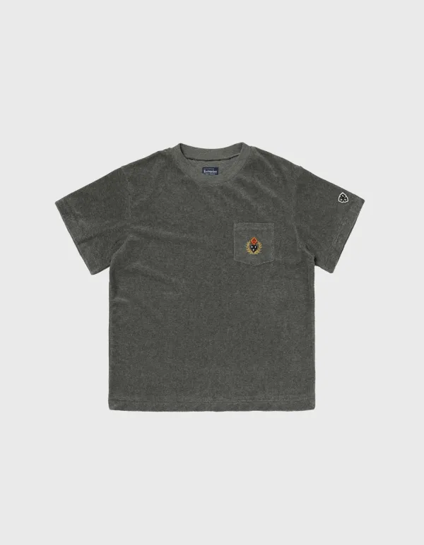 CHILDREN TOWEL POCKET HALF-SLEEVE / M.Grey(30%)