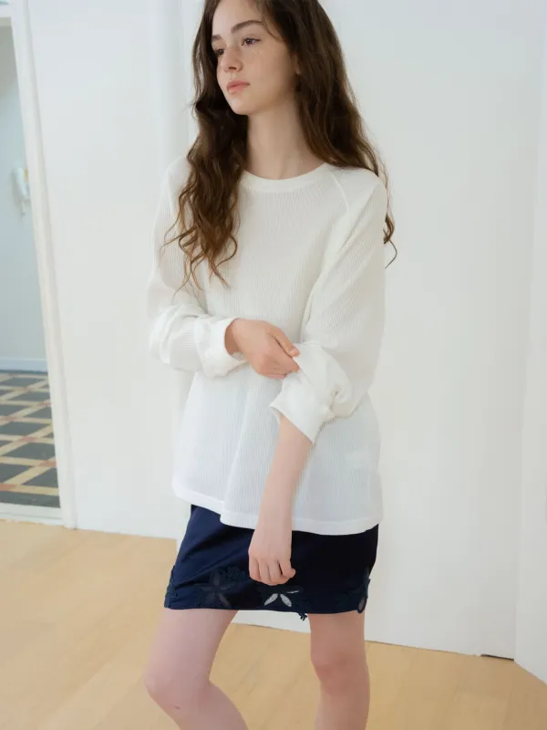 waffle pullover (ivory)