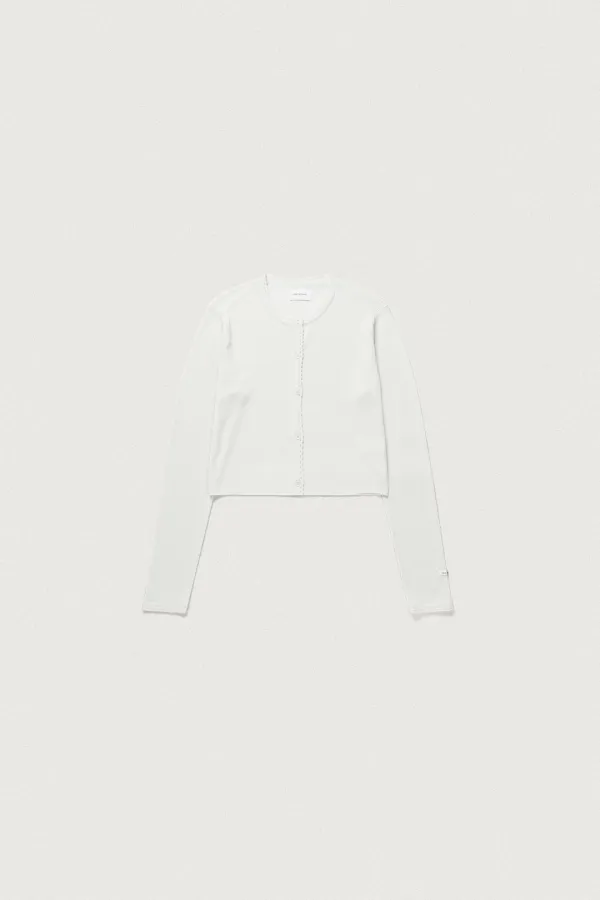 PETAL RIBBED CARDIGAN [IVORY]