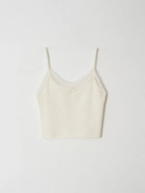 Lace Sleeveless Knit (Cream)