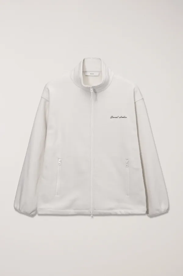 UNISEX ZIP-UP FLEECE SWEATSHIRT CREAM