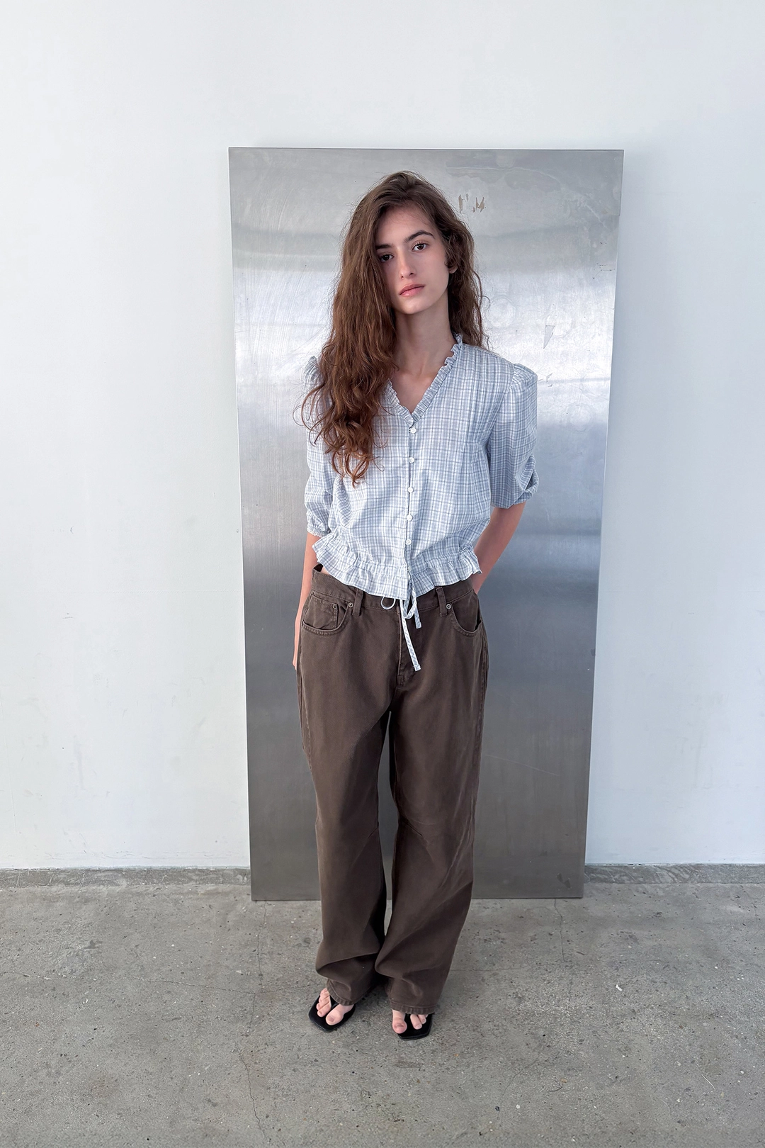포에트 서울 curve dyed pants_brown 상품 이미지 1