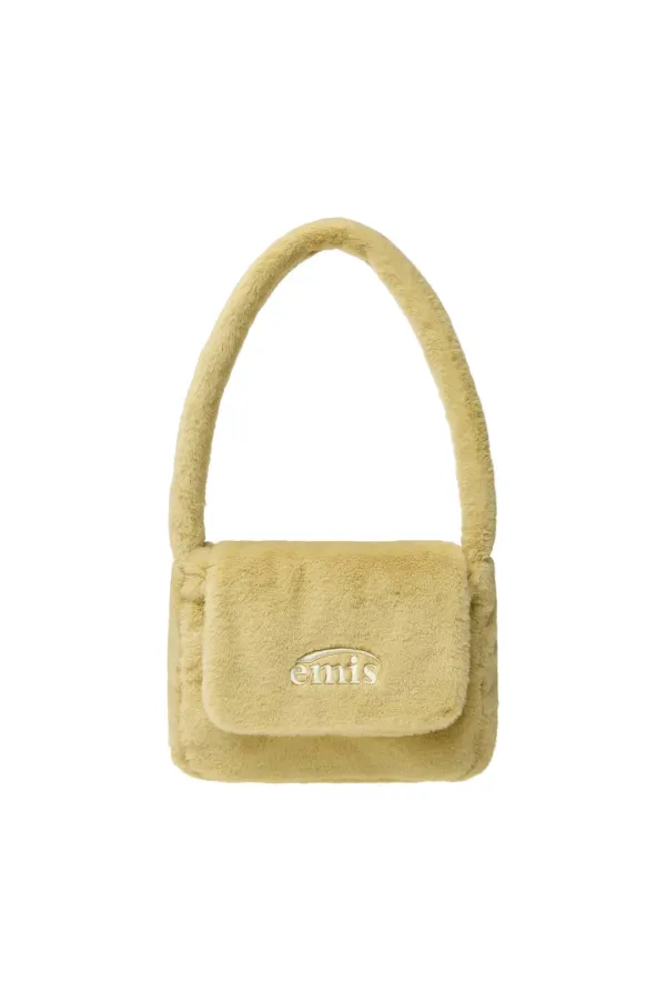 FUR SQUARE FLAP BAG-YELLOW