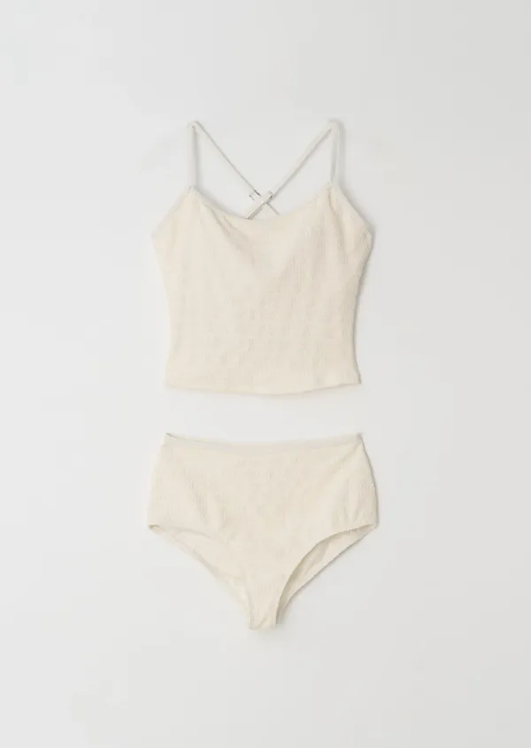 lace swim set-cream