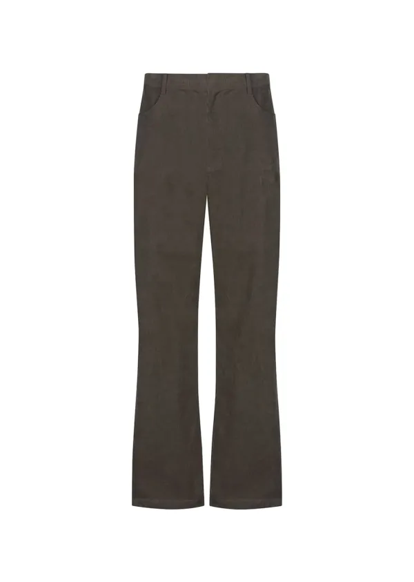 corduroy straight pants, khaki