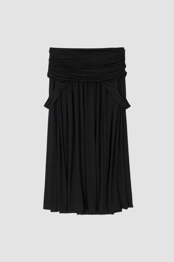 [5/29 PRE-ORDER] DRAPED TURN OVER SKIRT_BLACK