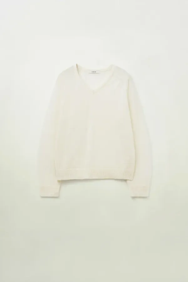 Shimmer V-neck sweater (Ivory)