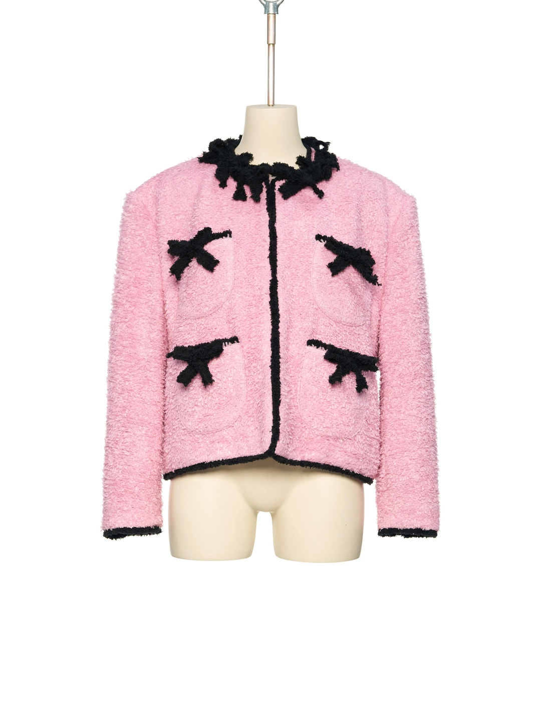 푸쉬버튼 FW25 UNDERLINE PINK RIBBON TWEED JACKET 상품 이미지 1