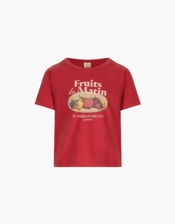 [6/8 예약배송] fruits market crop t-shirt - red