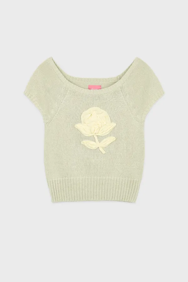 Flower Raglan Knit (Mint)
