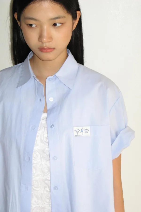 Half Sleeve Cotton Shirt (Sky Blue)