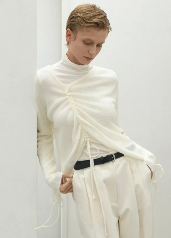 (T-6971)MABELLA WOOL SHIRRING KNIT
