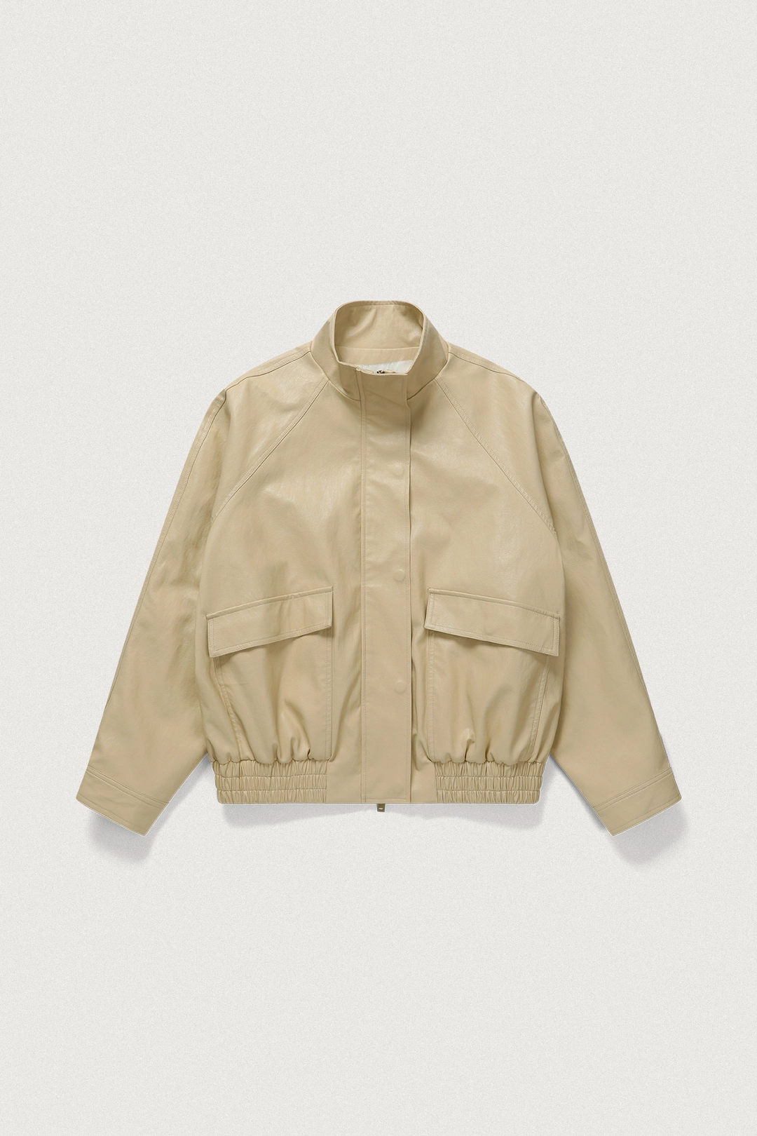 샤드라마 RELAX FIT HIGH NECK LEATHER BLOUSON [BUTTER BEIGE] 상품 이미지 1