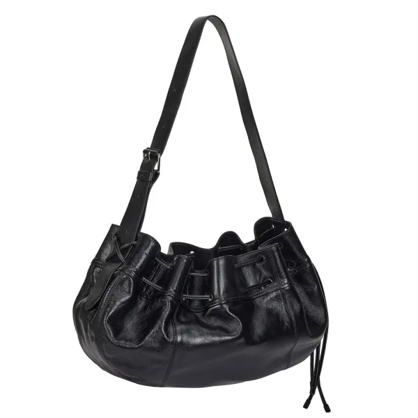 [아울렛] Perfec Wave String Leather Hobo L (퍼펙 웨이브 스트링 레더 호보 라지) Black