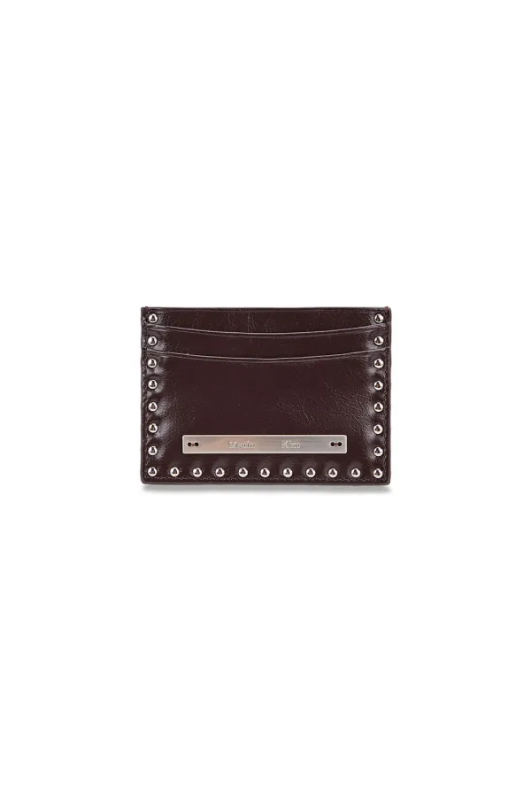 WESTERN STUD CARD WALLET IN BROWN