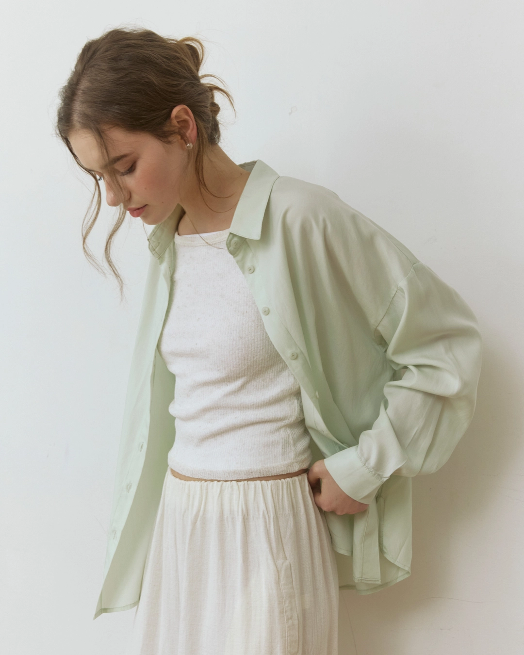 어다울 Soft overfit shirts - mint 상품 이미지 3