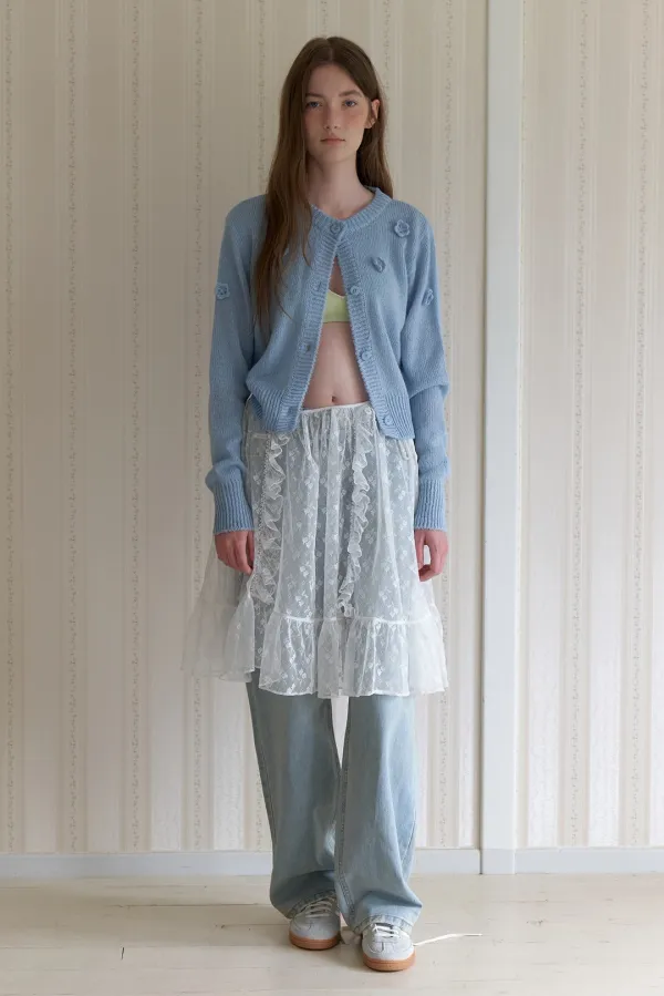 Lacy Layer Skirt (White)