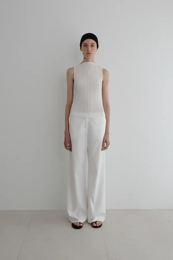 Plisse Mockneck Sleeveless (offwhite)