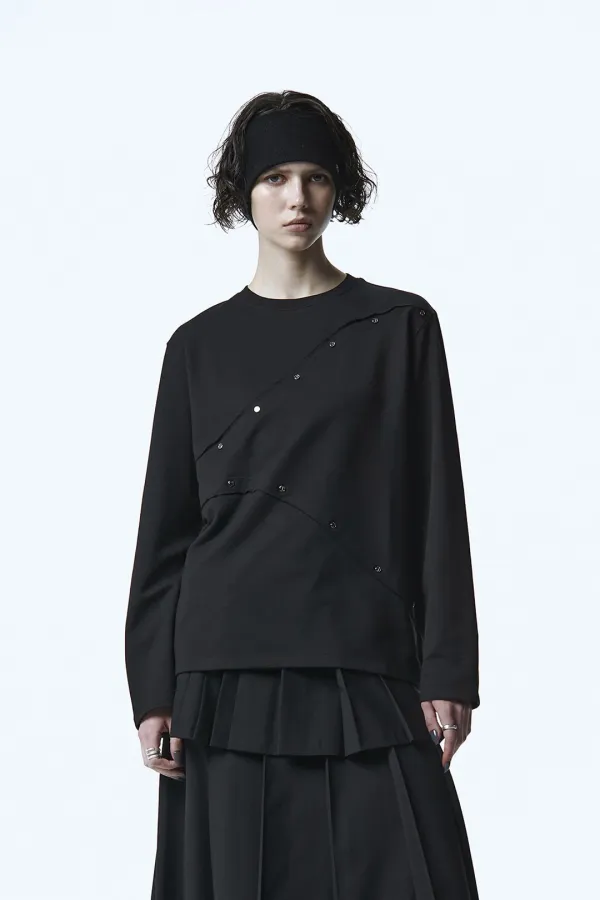 Curved Rivet Long Sleeve [ Black ]