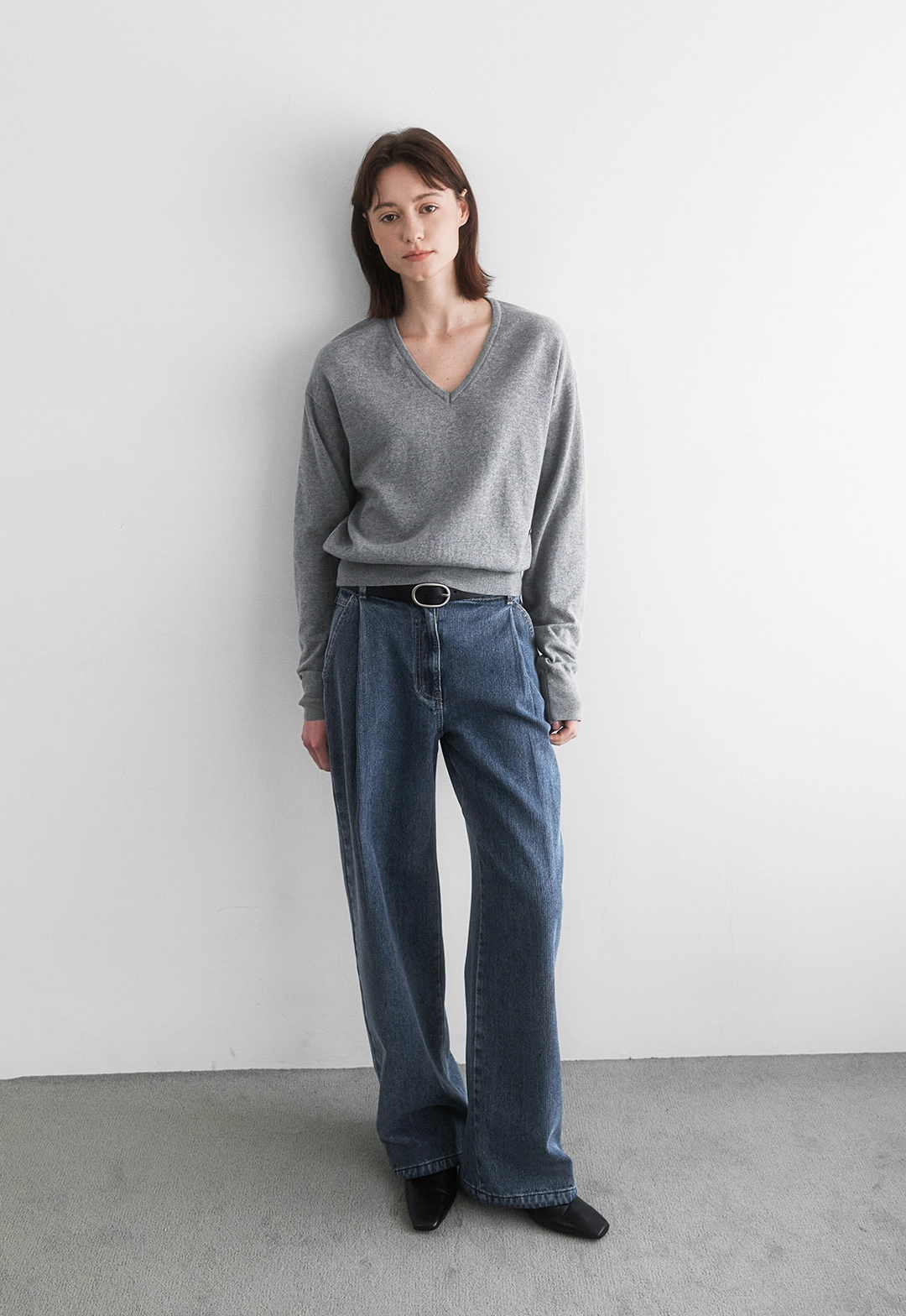 아뜰리에 나인 (PT-5739)TEXTURED TUCK DENIM PANTS 상품 이미지 2