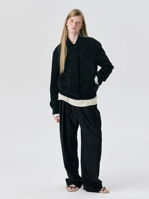 Soft Suede Seam Jumper_Black