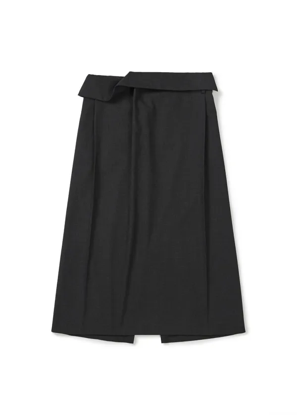FOLD-OVER CHECK SKIRT (DARK GREY)