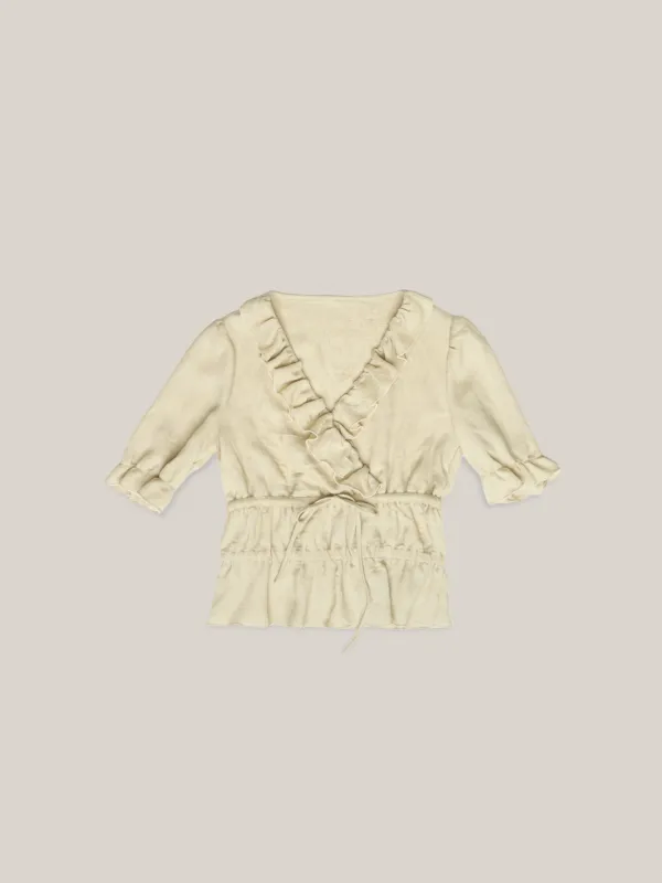 FRENCH FRILL BLOUSE [ MATCHA ]