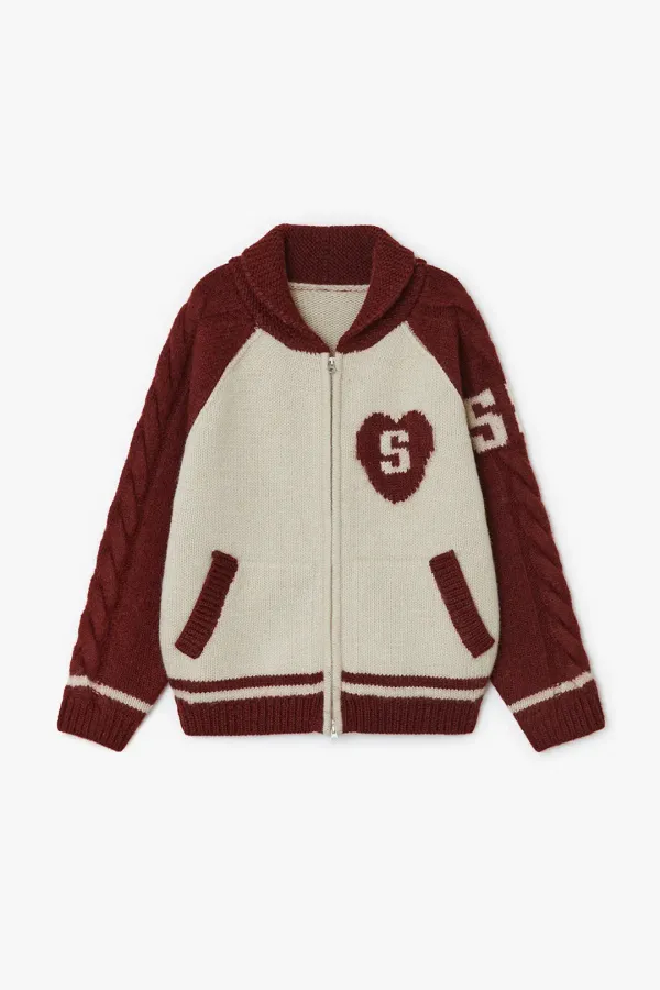 SUNBURN COWICHAN CABLE JACKET, RED