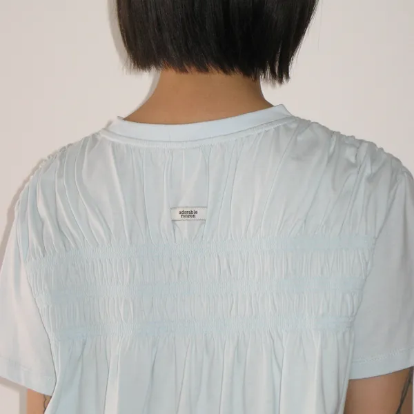 SMOKED FLARE T SHIRT SOFT BLUE