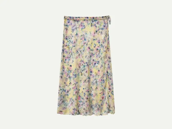Via Chloe strap long skirt (Yellow flower)