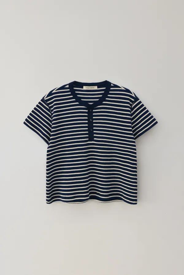 4TH / Penico stripe t-shirt (Navy)