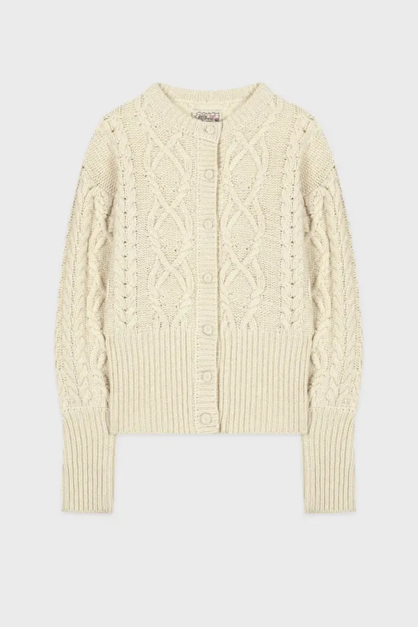 [태연 착용] Twisted Puff Cardigan (Cream)
