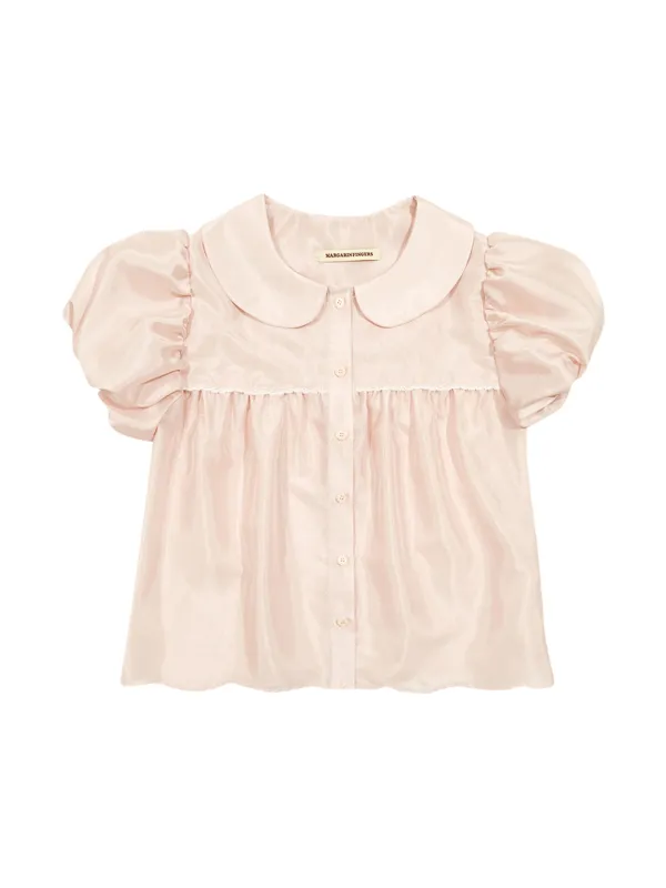 SHEER PUFF BLOUSE (PEACH)