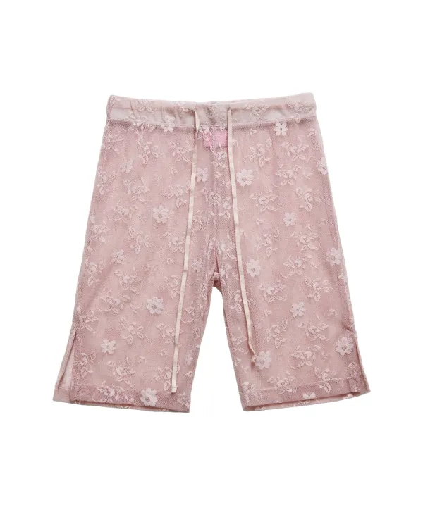 Lace String Shorts (Pink)