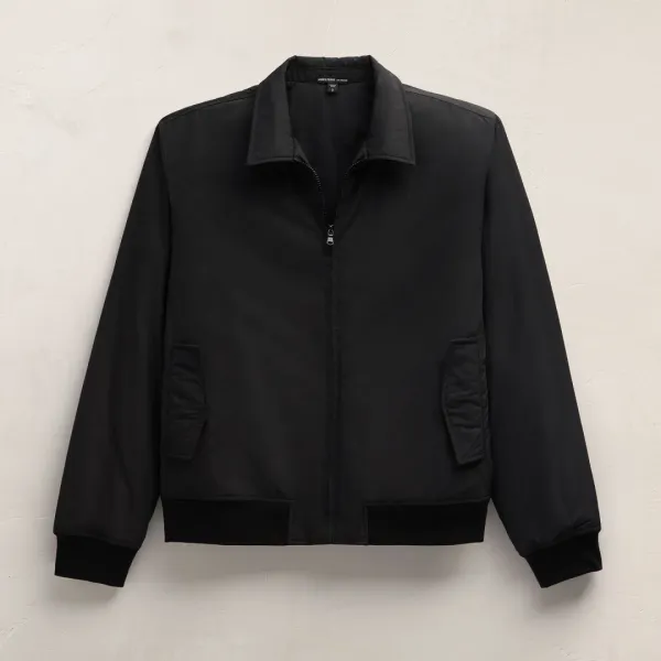 Recycled Twill Bomber Jacket - Black