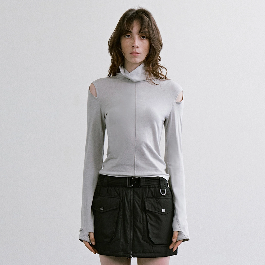 트리밍버드 Cutout Turtleneck Top [ Light Gray ] 상품 이미지 2