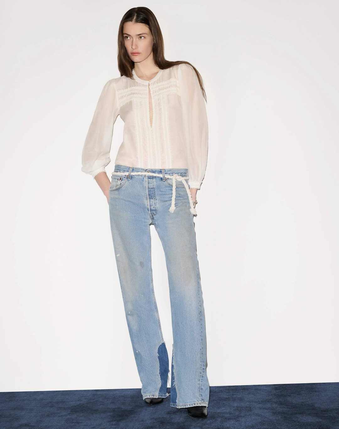 리던 Tate Long Sleeve Blouse - Ivory 상품 이미지 2