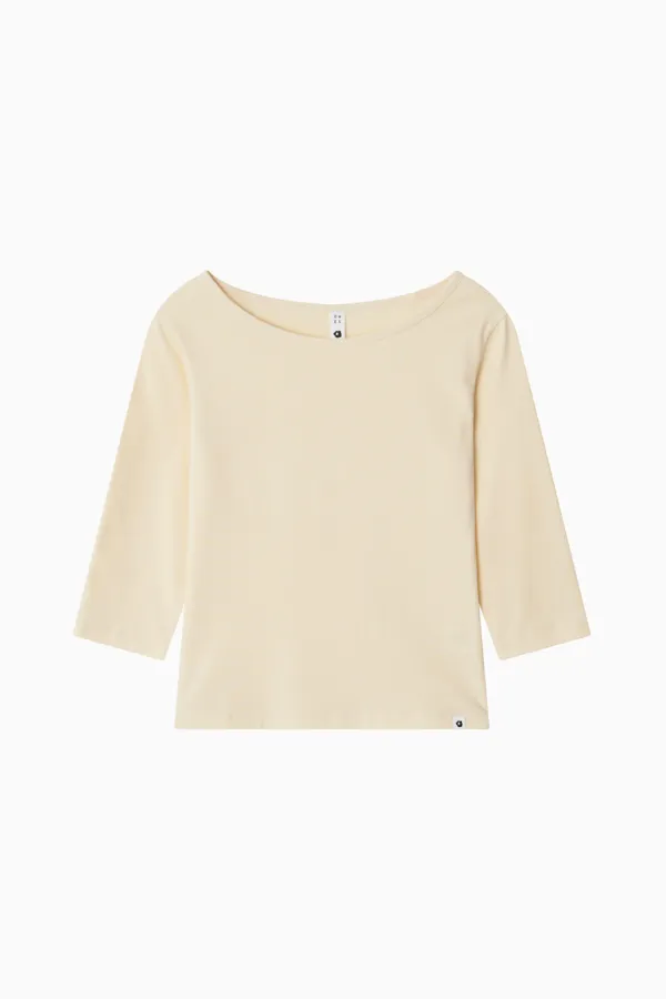 BASIC 3/4 SLEEVE T-SHIRT, BUTTER